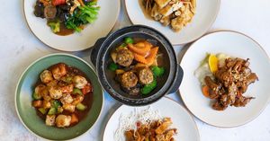 Generous selection of mains - perfect for sharing! at Green Gourmet in St Leonards