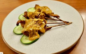 Peanut Satay Skewers  at Green Gourmet in St Leonards