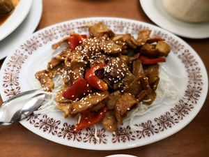 Bbq mock meat at Green Gourmet in St Leonards