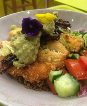 my ultimate favorite sattbowl- chef style. The chicken is an addition and can be taken out and replaced with falafel balls or whatever the chef is in the mood for.  at Sattbar - 사뜨바 in Seoul