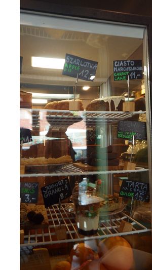 Food options at Organic Coffee Stare Miasto in Warsaw