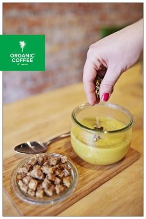 Vegan soup at Organic Coffee - Pl Konstytucji in Warsaw