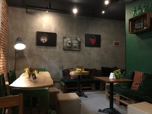 Nice space downstairs at Organic Coffee - Pl Konstytucji in Warsaw