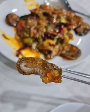 Mushroom Kkanpunggi style - close-up #Veganuary at Shindongyang - 신동양반점 in Seoul