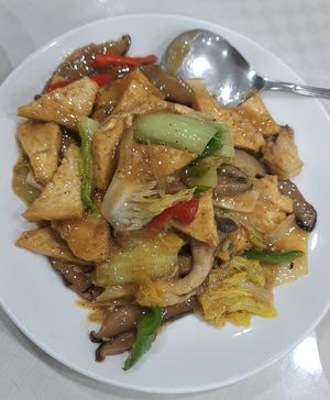 Vegetable stirfry with tofu (hongso dubu 홍소두부) at Shindongyang - 신동양반점 in Seoul