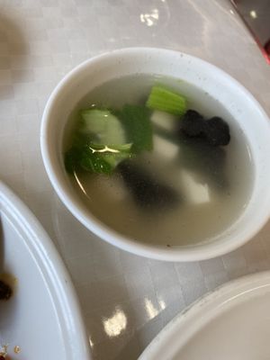 Soup that comes with the fried rice  at Shindongyang - 신동양반점 in Seoul