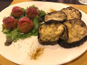 Meatballs and eggplant  at AdeVe in Pordenone