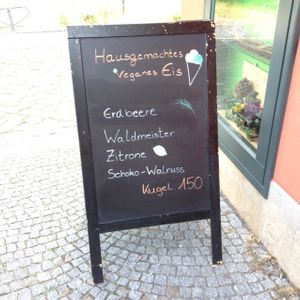 Locally made vegan Ice Cream is hard to find sometimes in Germany.  at Bistro & Cafe Gartenliebe in Weimar