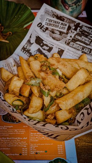 Five spice chips at Thaikhun in Cambridge