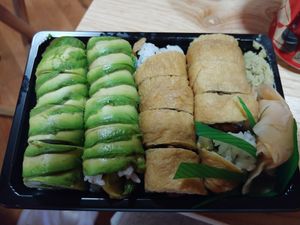 Left: Alligator Sushi Roll, Left: Sweetie Pie Sushi Roll at Heiwa Shokudo in Asheville