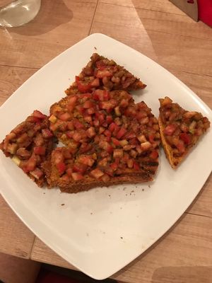 Bruschetta with tomato and basil at RedBread in Belgrade