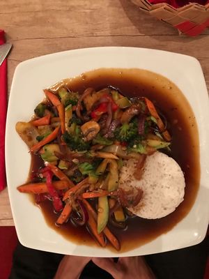 Teriyaki rice at RedBread in Belgrade