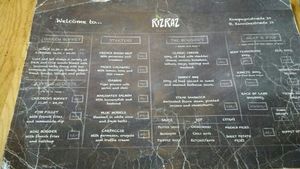 The menu at RizRaz - Kompagnistraede in Copenhagen