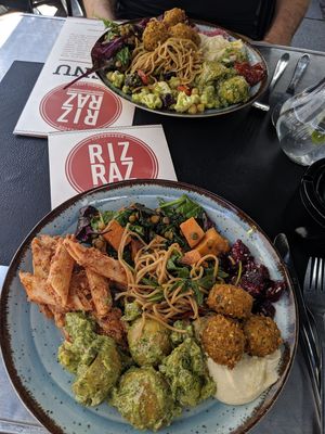 About half of the vegan buffet options - I definitely went back for seconds to try more! :) at RizRaz - Kompagnistraede in Copenhagen