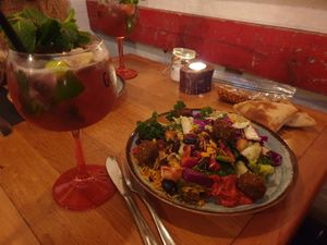 Signature cocktail with veggie (vegan) buffet at RizRaz - Kompagnistraede in Copenhagen