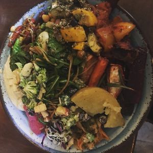 A vegan mix from the buffet at RizRaz - Kompagnistraede in Copenhagen