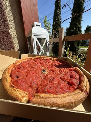 Vegan Spinach and Mushroom  at Zachary's Chicago Pizza - Rockridge in Oakland