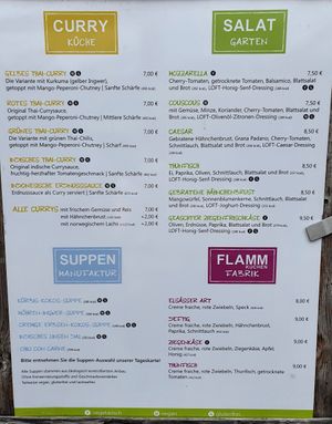 Menu (July 2020) at LOFT Carlsplatz in Dusseldorf
