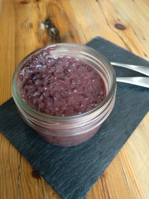 Arroz negro con leche vegano at A Factoria Verde in A Coruna