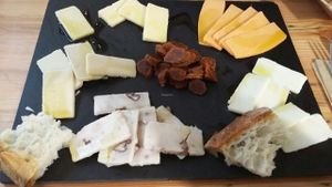 cheese platter  at A Factoria Verde in A Coruna