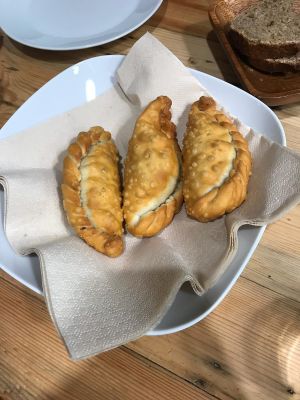 Vegan chorizo meat pastries at A Factoria Verde in A Coruna