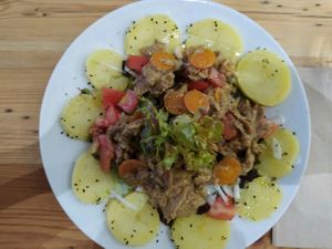 Seitán en escabeche. at A Factoria Verde in A Coruna