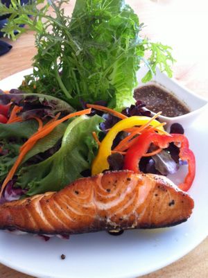 Salmon salad is very good at O-OH Farm Karon in Phuket