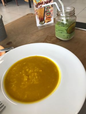 Raw pumpkin risotto at O-OH Farm Karon in Phuket