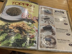 Menu at O-OH Farm Karon in Phuket