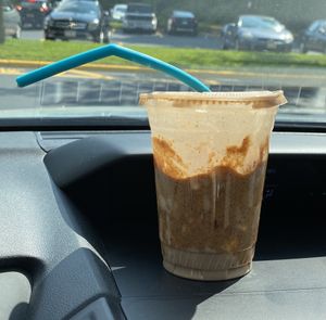 Feelin’ nutty parfait with strawberries, banana, and almond butter+reusable straw ofc! at Plant Wise in Dix Hills