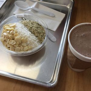 buttercup parfait and hot chocolate at Plant Wise in Dix Hills