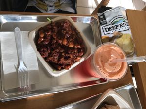 Chili bowl with strawberry lemonade  at Plant Wise in Dix Hills