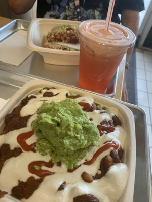 Mash up! And strawberry lemonade. Other meal is the mash up in a wrap no siracha  at Plant Wise in Dix Hills