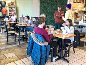 Eating space is compact but pleasant at Plant Wise in Dix Hills