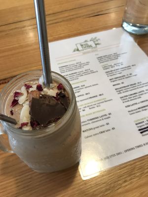 Cacao Almond Crunch Smoothie. at Wild Thyme Cafe in Bright