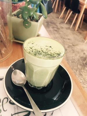 WYE's Organic Matcha Green Tea Latte, full of goodness! at Wild Thyme Cafe in Bright