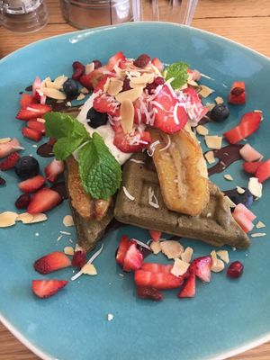 Waffles at Wild Thyme Cafe in Bright