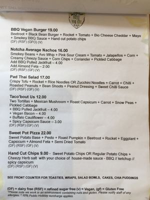 Menu at Wild Thyme Cafe in Bright