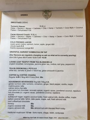 Menu at Wild Thyme Cafe in Bright