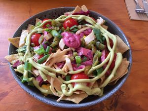 Vegan nachos  at Wild Thyme Cafe in Bright