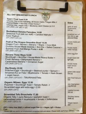Menu  at Wild Thyme Cafe in Bright