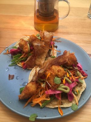 Vegan Tacos with Facon and Cauliflower  at Wild Thyme Cafe in Bright