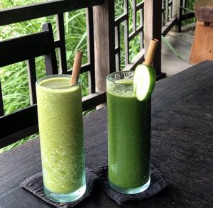 Green juices at Moksa in Ubud