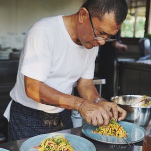 Master Chef Made creating his signature Living Pasta dish! at Moksa in Ubud