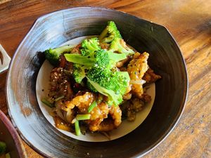 Black paper calamari (special request) at Moksa in Ubud