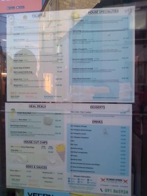 Menu at The Gourmet Offensive in Galway