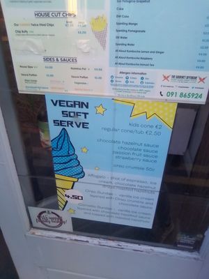 Soft serve menu at The Gourmet Offensive in Galway