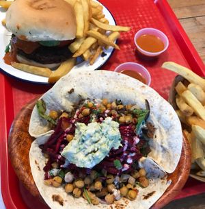Vegan Burger and Vegan Shawarma  at The Gourmet Offensive in Galway