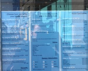 Menu at The Gourmet Offensive in Galway