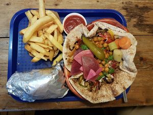 Shawarma bowl and veggie chicken wrap (daily special!) at The Gourmet Offensive in Galway